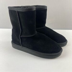 Koolaburra by Ugg Black Suede Koola Short Women's Size 5 Winter Boots w Faux Fur